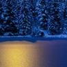 Zugefrorener See, Spiegelung Mondlicht