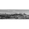 Garmisch-Partenkirchen Alpspitze und Zugspitze schwarz-weiß