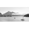 Walchensee-Bucht-Morgenstimmung - schwarz-weiß