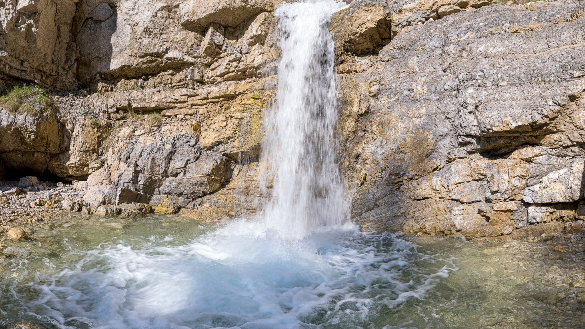 Wasserfall Duschwand Kalkstein Karwendel