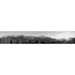 Panorama am Eckbauer - Wettersteingebirge schwarz weiß