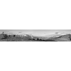 Panorama Wank-Zugspitze schwarz weiß
