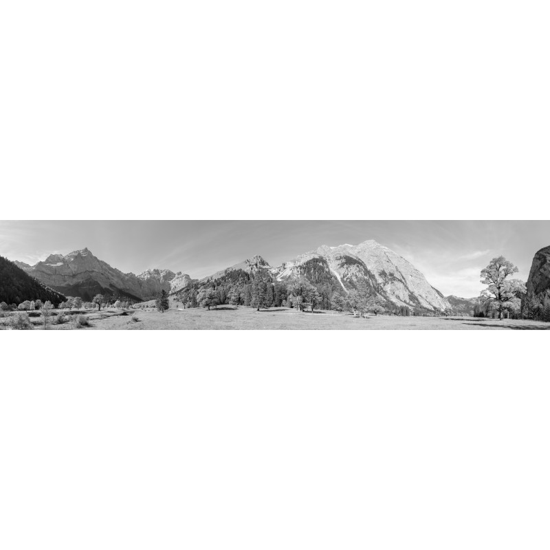 Großer Ahornboden - Engalm - Panorama schwarz weiß