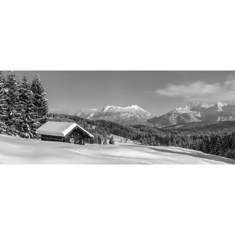Elmauer-Alm Wintertraum schwarz-weiß