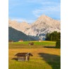 Buckelwiesen: Stadelblick zur Tiefkarspitze zwischen Krün, Mittenwald und Klais