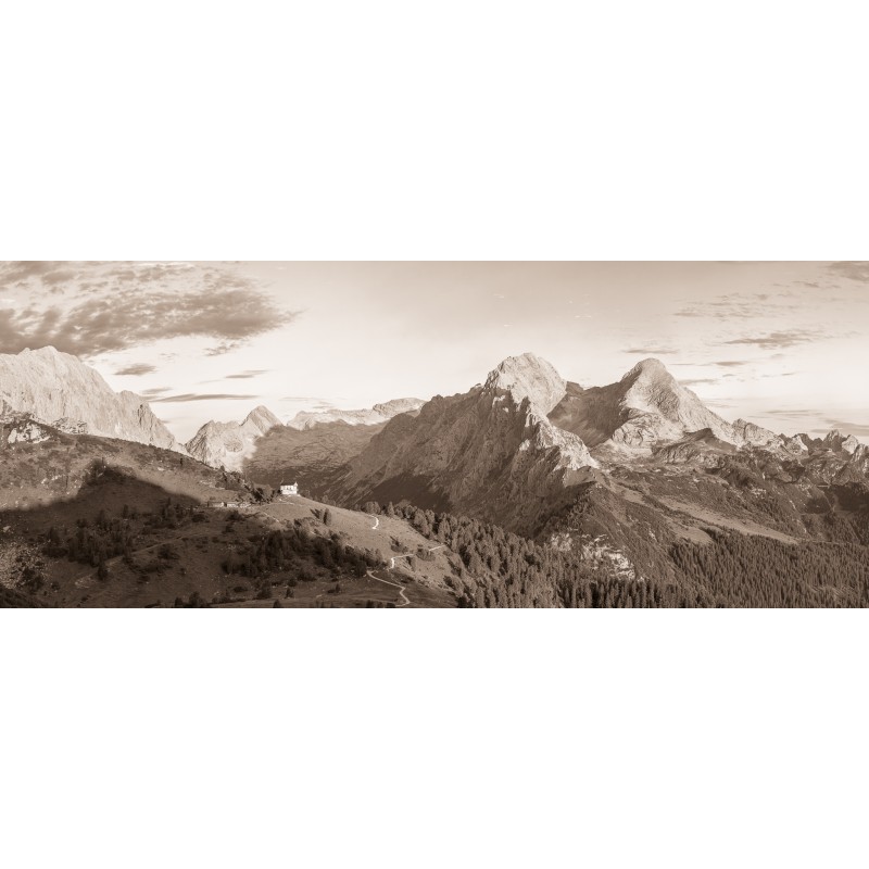 Schachen im goldenen Licht sepia
