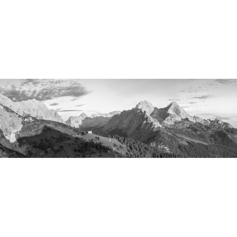 Schachen-Hochblassen-Alpspitze in Schwarz-Weiß