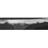 Sonnenuntergang Silhouetten - Bergpanorama schwarz weiß