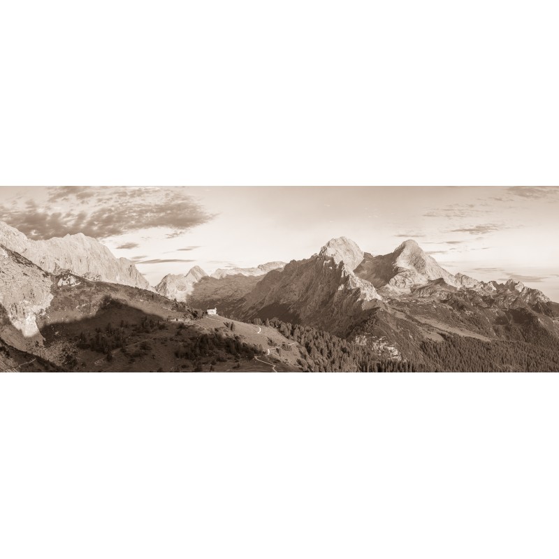 Schachen-Hochblassen-Alpspitze in Sepia