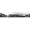 Panorama am Karwendelhauptkamm 6:1 schwarz-weiß