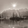 Eibsee Zugspitze im Quadrat sepia