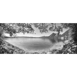 Walchensee Frühherbst Idylle schwarz-weiß