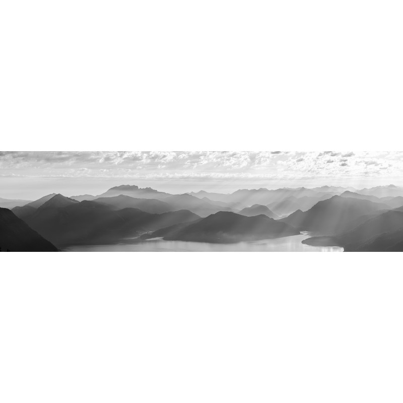 Silhouetten Walchensee-Jachenau schwarz-weiß