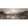 Eibsee mit Inseln und Zugspitze sepia
