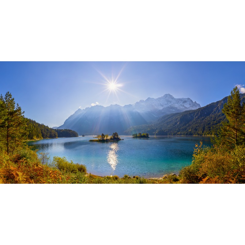 Eibsee mit Inseln - Zugspitze