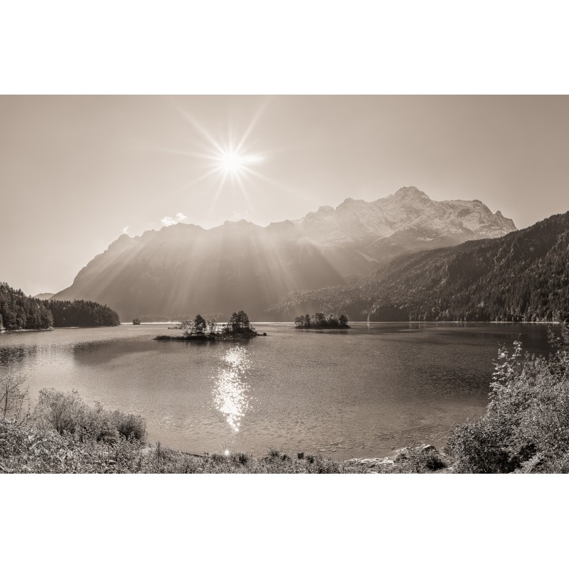 Eibsee mit Zugspitze sepia