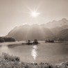 Eibsee und Zugspitze im Quadrat sepia