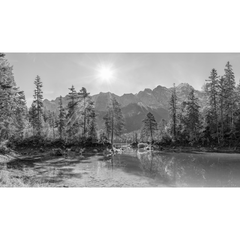 Waldidylle am Eibsee - Braxensee mit Zugspitze sw