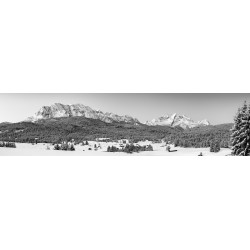 Wettersteingebirge im Winter  -  schwarz-weiß