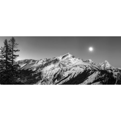 Mondlicht - Alpspitze und Zugspitze  - schwarz weiß