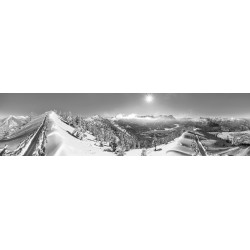 Wank - Garmisch-Partenkirchen - Winterpanorama  schwarz weiß